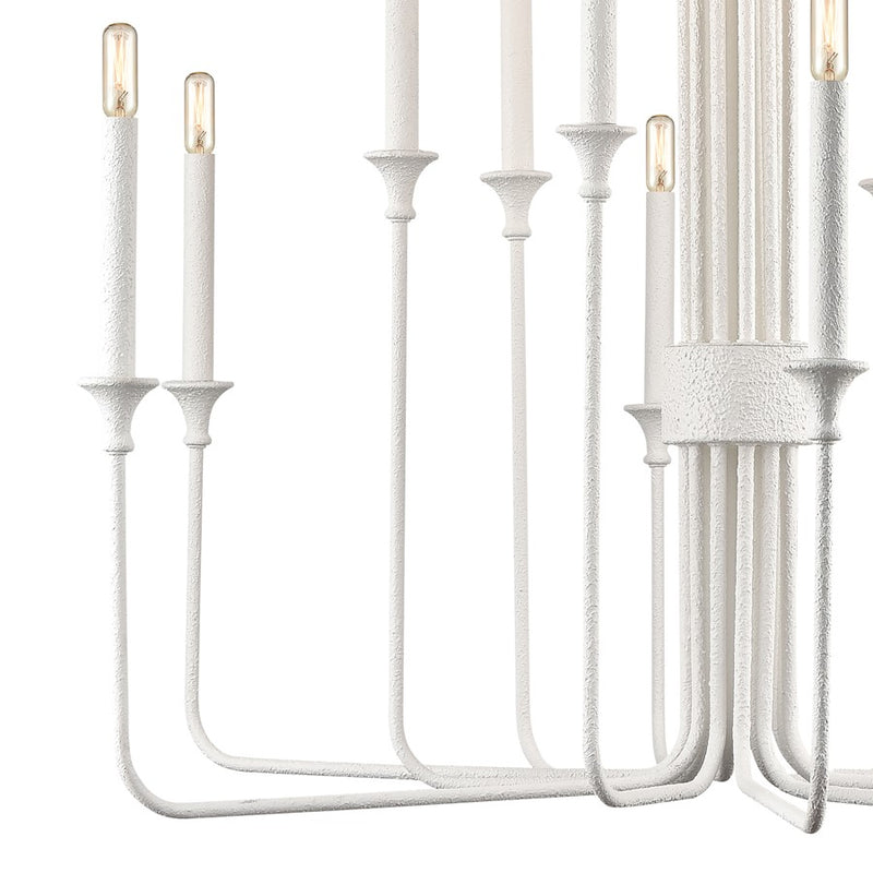 Atlas Lighting Edward 36'' Wide 12Lt Chandelier, Matte White