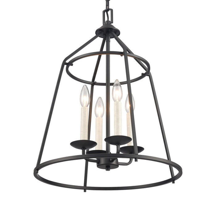 Atlas Lighting Ellisville 17.25'' Wide 4Lt Chandelier, Matte Black
