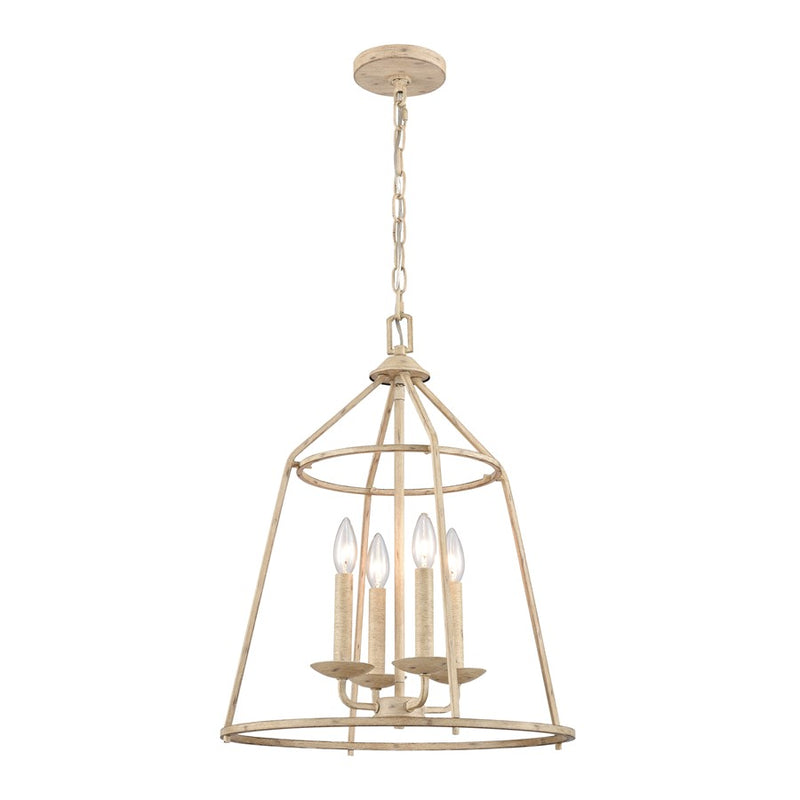 Atlas Lighting Ellisville 17in 4-Light Chandelier | Transitional Antique Cream Metal | Dining Room & Kitchen Island | Model CL11161-CR