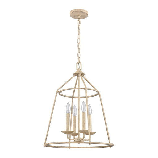 Atlas Lighting Ellisville 17.25''W 4Lt Chandelier, Antique Cream
