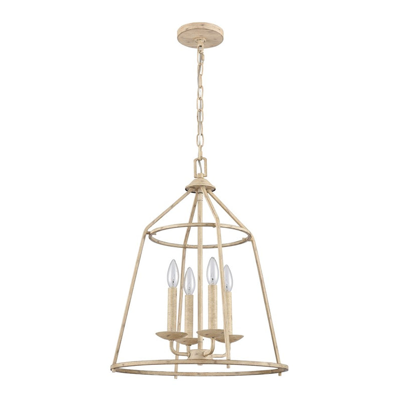 Atlas Lighting Ellisville 17in 4-Light Chandelier | Transitional Antique Cream Metal | Dining Room & Kitchen Island | Model CL11161-CR