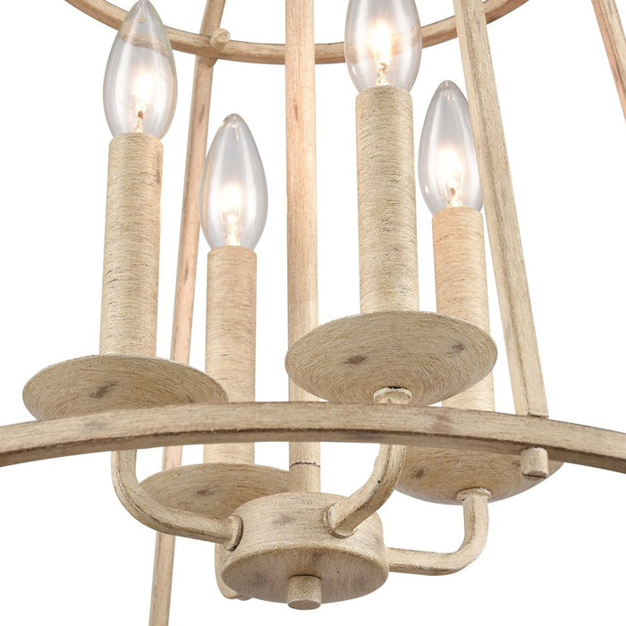 Atlas Lighting Ellisville 17.25''W 4Lt Chandelier, Antique Cream
