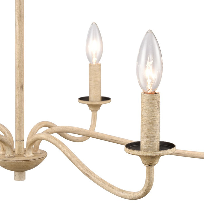 Atlas Lighting Ellisville 30'' Wide 6Lt Chandelier, Antique Cream