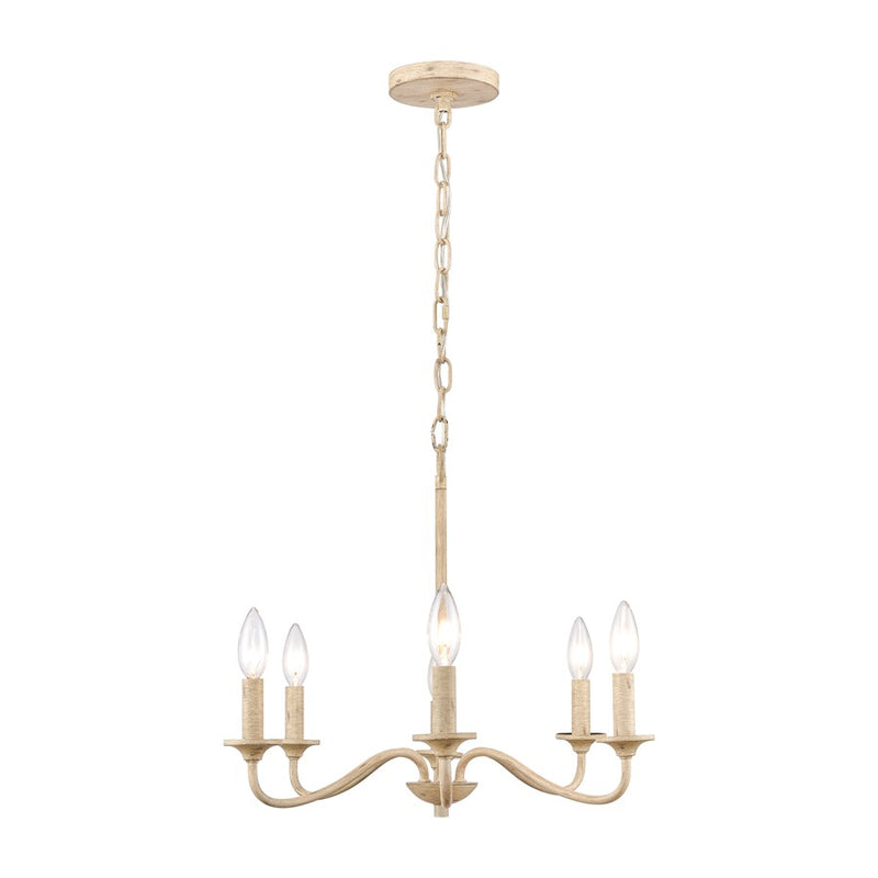 Atlas Lighting Ellisville 30in 6-Light Chandelier | Transitional Antique Cream Metal | Dining Room & Kitchen Island | Model CL11162-CR