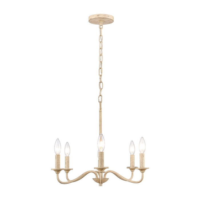 Atlas Lighting Ellisville 30'' Wide 6Lt Chandelier, Antique Cream