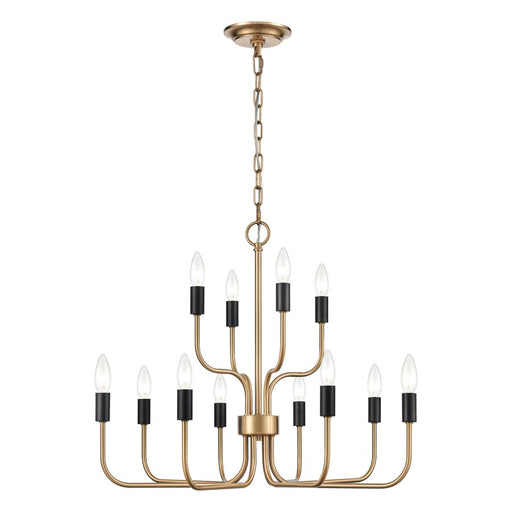 Atlas Lighting Epping Avenue 24'' Wide 12Lt Chandelier, Aged Brass