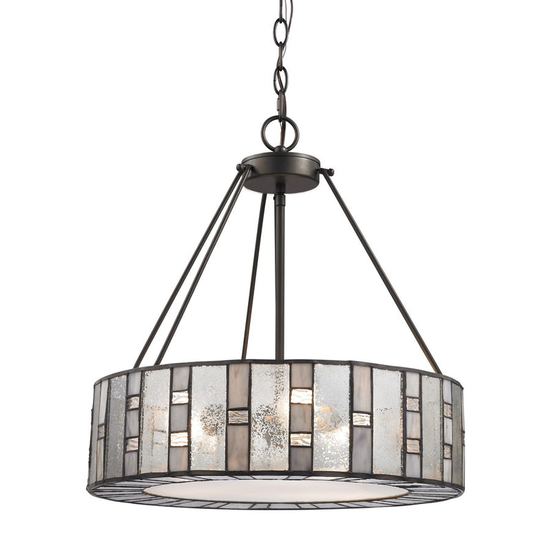 Atlas Lighting Ethan 18in 3-Light Chandelier | Transitional Tiffany Bronze and Silver Mercury Glass | Dining Room & Entryway | Model CL11165-BZ