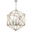 Atlas Lighting Exitor 34'' Wide 6Lt Chandelier, Polished Nickel