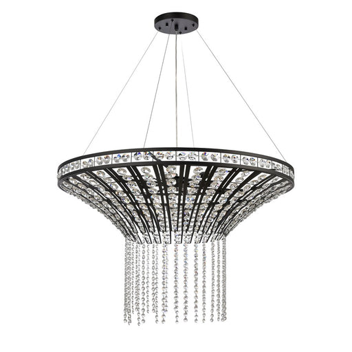 Atlas Lighting Fantania 36'' Wide 8Lt Chandelier, Matte Black/Clear