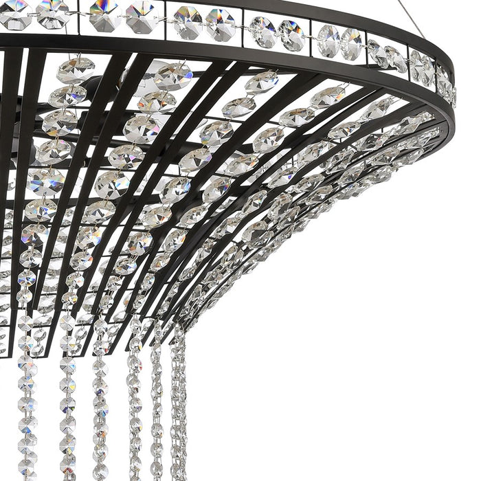 Atlas Lighting Fantania 36'' Wide 8Lt Chandelier, Matte Black/Clear