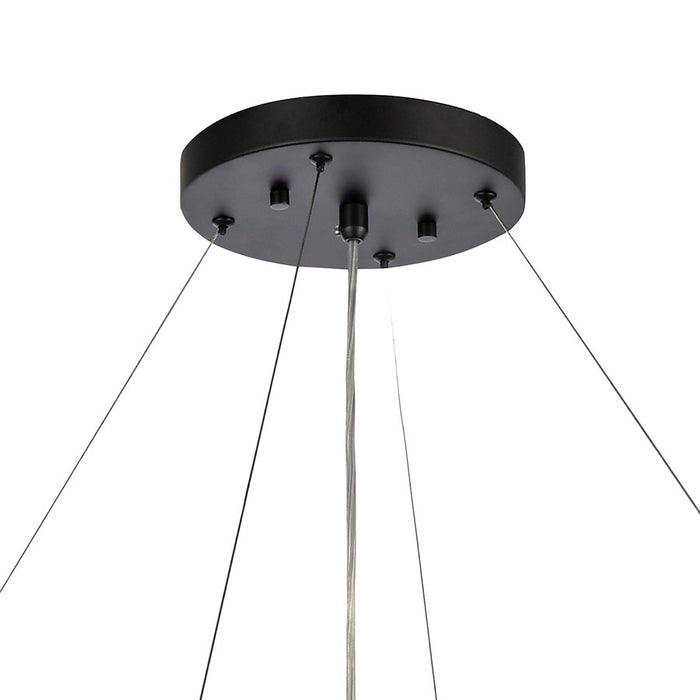 Atlas Lighting Fantania 36'' Wide 8Lt Chandelier, Matte Black/Clear