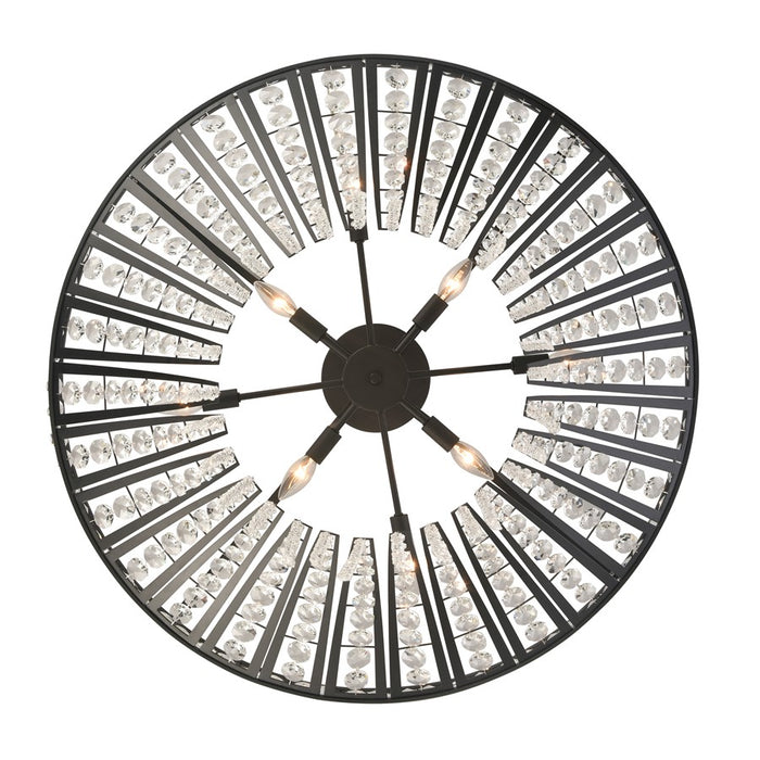 Atlas Lighting Fantania 36'' Wide 8Lt Chandelier, Matte Black/Clear