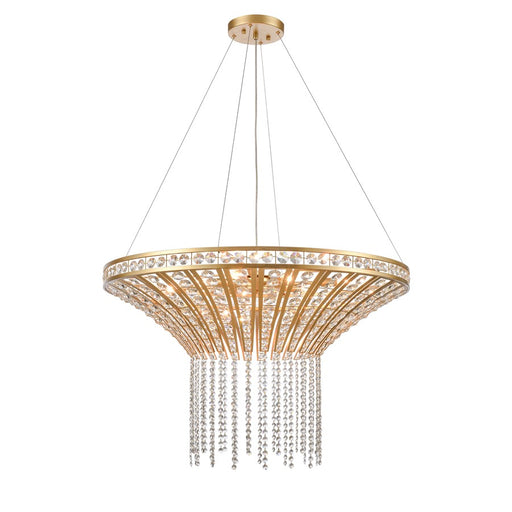Atlas Lighting Fantania 36'' Wide 8Lt Chandelier, Gold/Clear