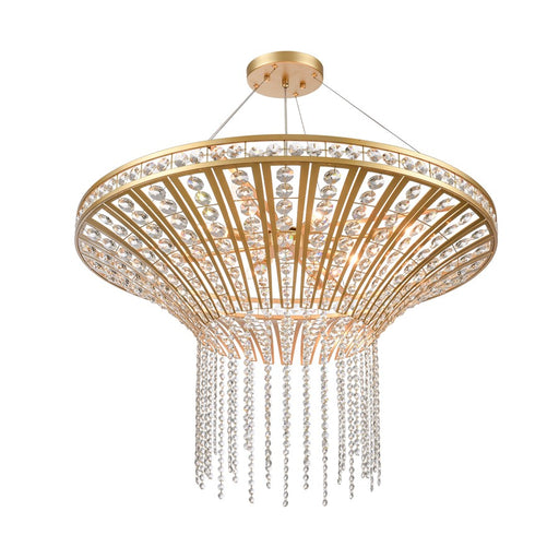 Atlas Lighting Fantania 36'' Wide 8Lt Chandelier, Gold/Clear