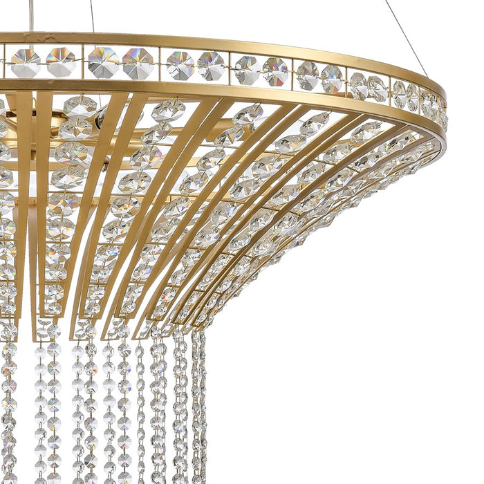 Atlas Lighting Fantania 36'' Wide 8Lt Chandelier, Gold/Clear