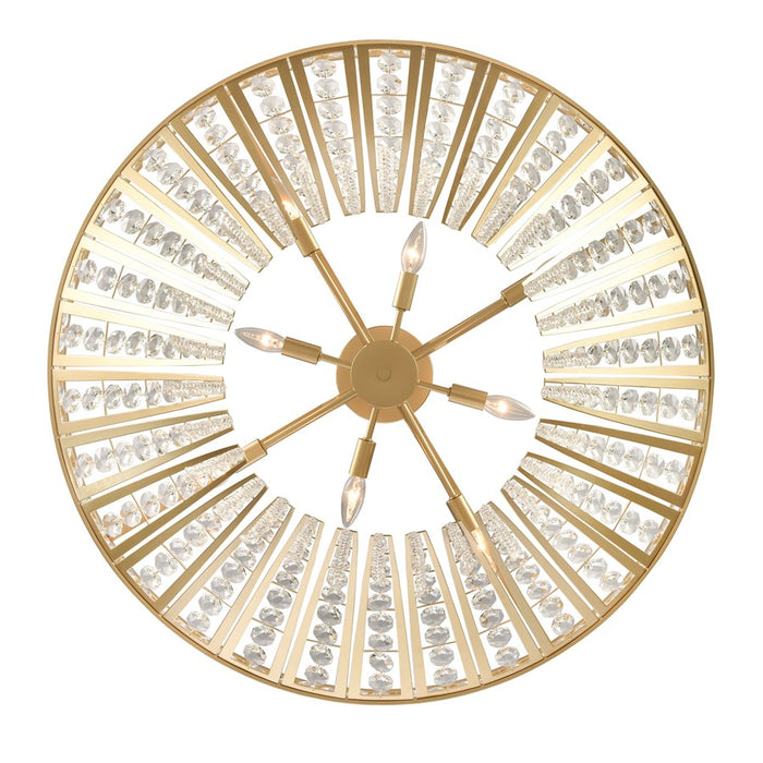 Atlas Lighting Fantania 36'' Wide 8Lt Chandelier, Gold/Clear