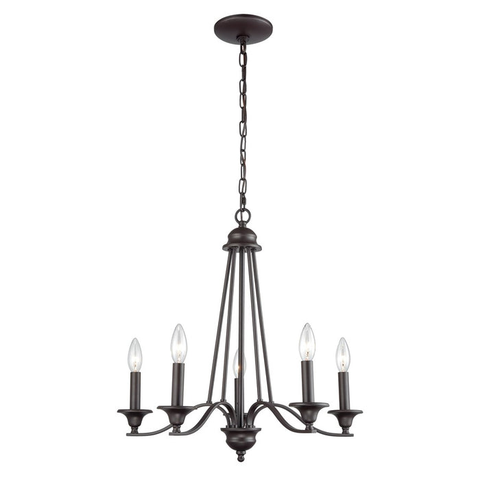 Atlas Lighting Farmington 21''W 5Lt Chandelier, Oil Rubbed Bronze