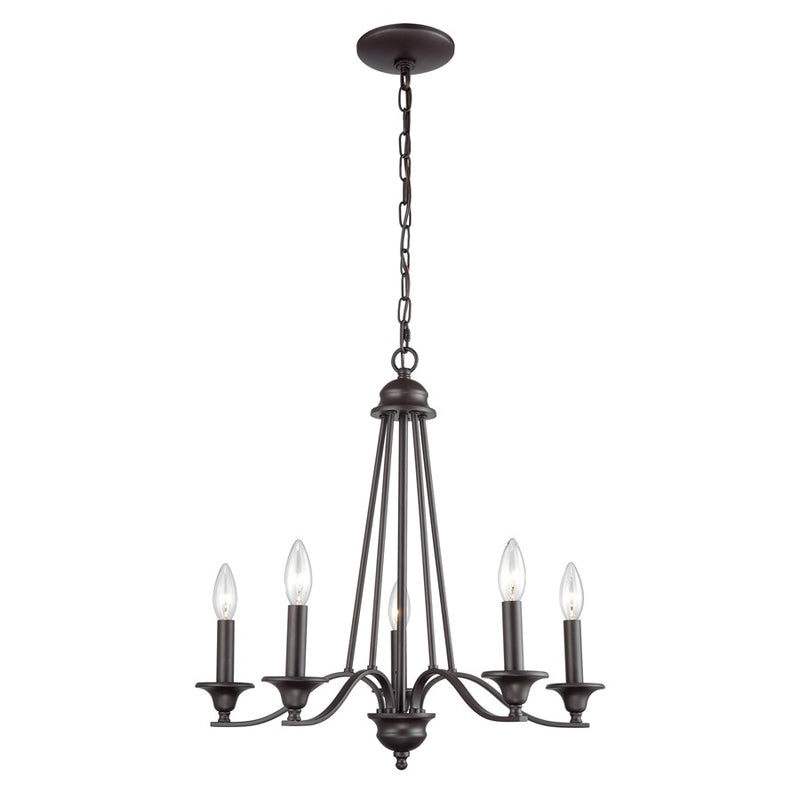Atlas Lighting Farmington 21in 5-Light Chandelier | Traditional Oil Rubbed Bronze | Dining Room & Living Room | 21 x 21 x 21 in | Model CL11170-BZ