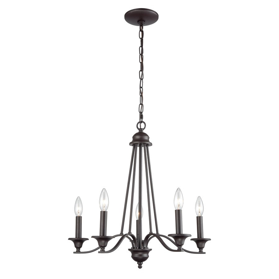Atlas Lighting Farmington 21''W 5Lt Chandelier, Oil Rubbed Bronze