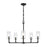 Atlas Lighting Fitzroy 28'' Wide 5Lt Chandelier, Matte Black/Clear