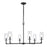 Atlas Lighting Fitzroy 34'' Wide 6Lt Chandelier, Matte Black/Clear