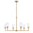 Atlas Lighting Fitzroy 34'' Wide 6Lt Chandelier, Brass/Clear