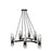 Atlas Lighting Flame 36'' Wide 12Lt Chandelier, Matte Black/Chrome