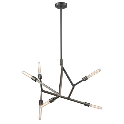 Atlas Lighting Freeform 28'' Wide 6Lt Chandelier, Dark Graphite
