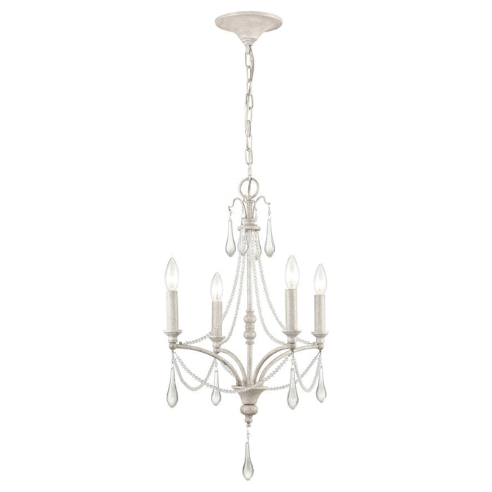 Atlas Lighting French Parlor 16''W 4Lt Chandelier, Vintage White
