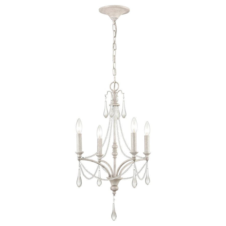 Atlas Lighting French Parlor 16''W 4Lt Chandelier, Vintage White