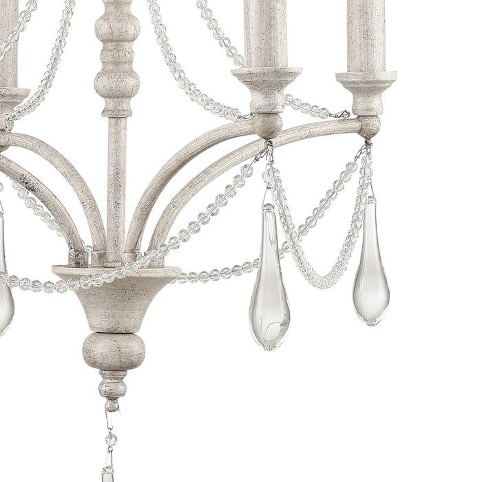 Atlas Lighting French Parlor 16''W 4Lt Chandelier, Vintage White