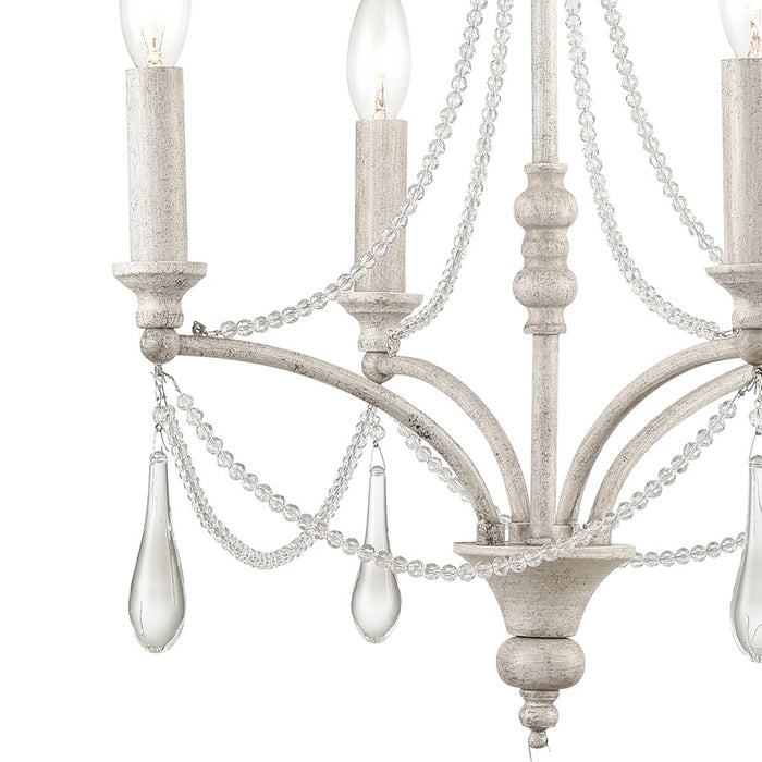 Atlas Lighting French Parlor 16''W 4Lt Chandelier, Vintage White