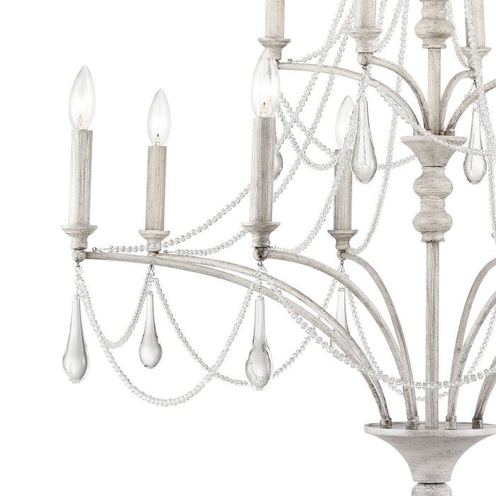 Atlas Lighting French Parlor 36''W 12Lt Chandelier, Vintage White