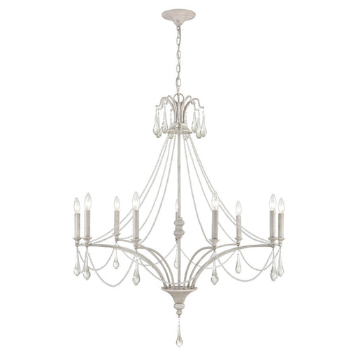 Atlas Lighting French Parlor 38''W 9Lt Chandelier, Vintage White