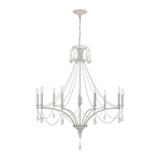 Atlas Lighting French Parlor 38''W 9Lt Chandelier, Vintage White