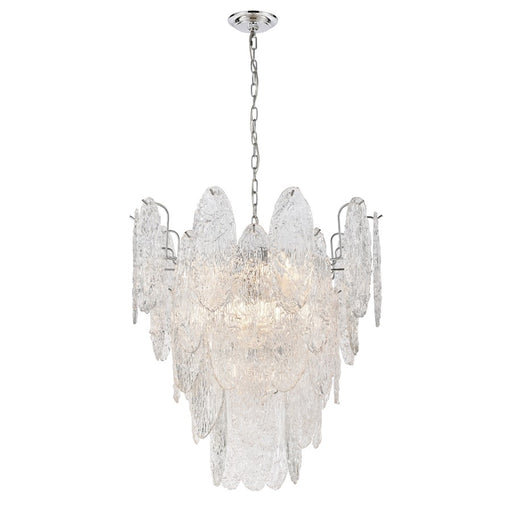 Atlas Lighting Frozen Cascade 26''W 9Lt Chandelier, Chrome/Clear