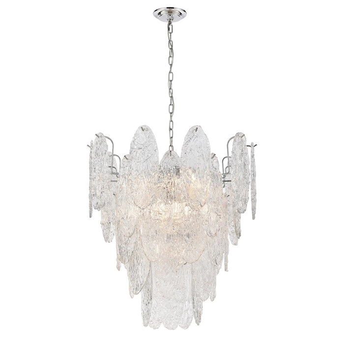 Atlas Lighting Frozen Cascade 26''W 9Lt Chandelier, Chrome/Clear