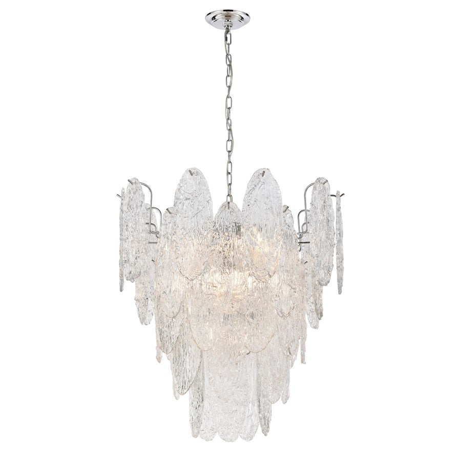 Atlas Lighting Frozen Cascade 26''W 9Lt Chandelier, Chrome/Clear