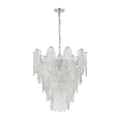 Atlas Lighting Frozen Cascade 26''W 9Lt Chandelier, Chrome/Clear