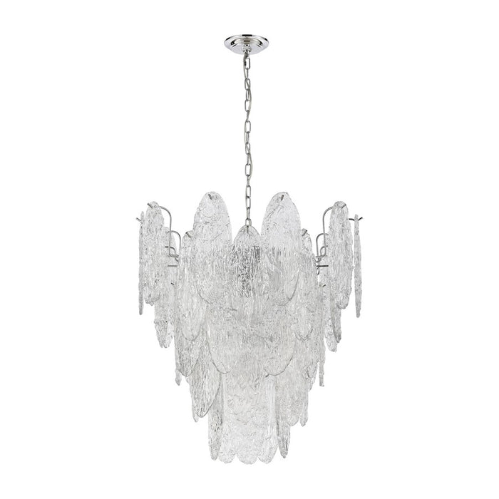 Atlas Lighting Frozen Cascade 26''W 9Lt Chandelier, Chrome/Clear