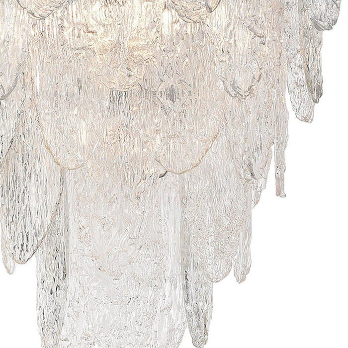 Atlas Lighting Frozen Cascade 26''W 9Lt Chandelier, Chrome/Clear