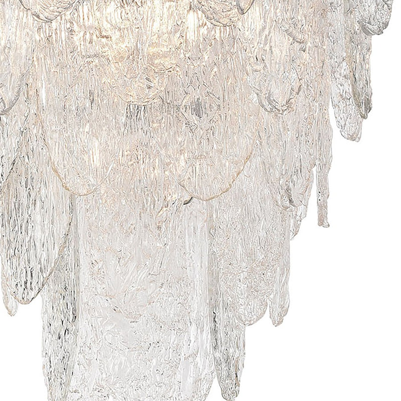 Atlas Lighting Frozen Cascade 26in 9-Light Chandelier | Traditional Polished Chrome and Clear Textured Glass | Dining Room | Model CL11188-CH