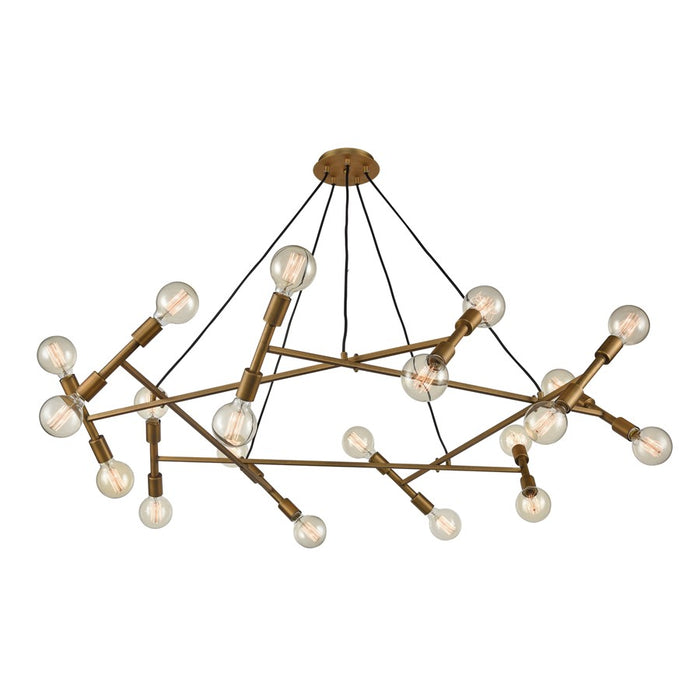 Atlas Lighting Guesting 54'' Wide 20Lt Chandelier, Antique Brass