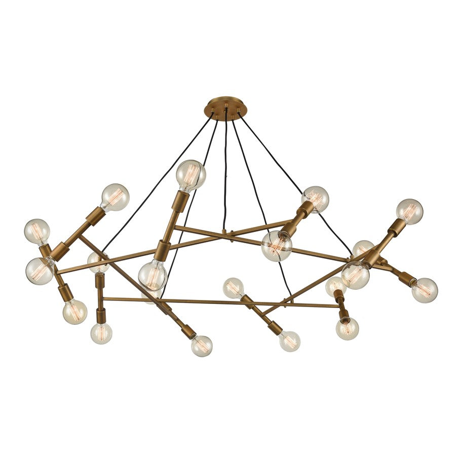 Atlas Lighting Guesting 54'' Wide 20Lt Chandelier, Antique Brass