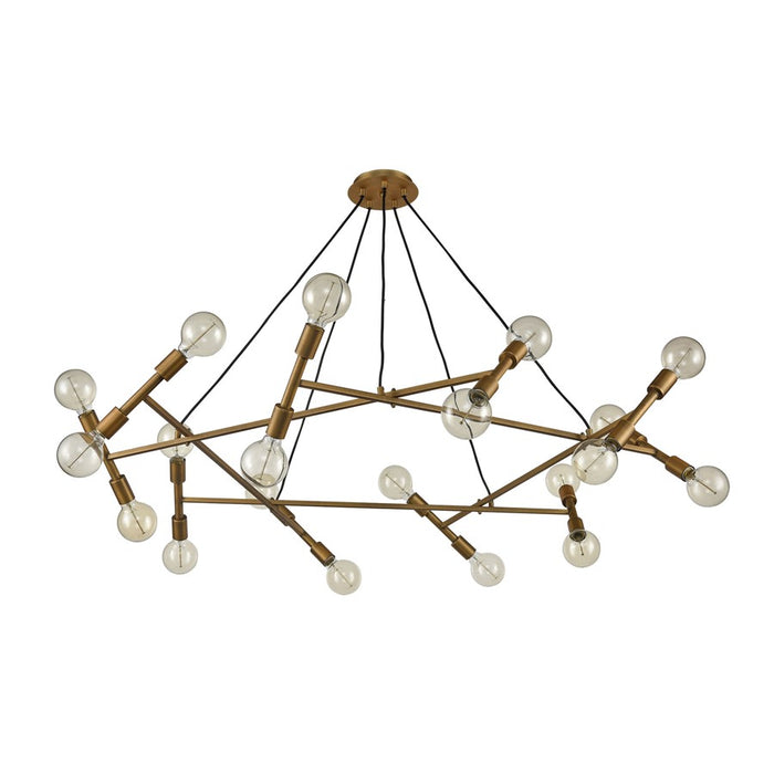 Atlas Lighting Guesting 54'' Wide 20Lt Chandelier, Antique Brass