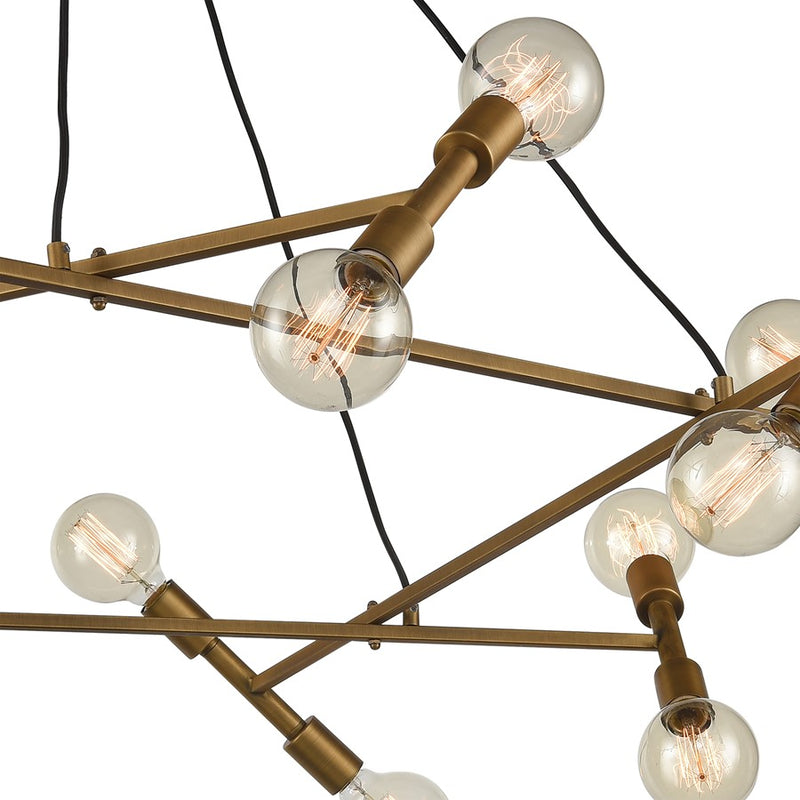Atlas Lighting Guesting 54'' Wide 20Lt Chandelier, Antique Brass