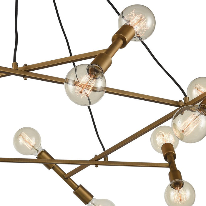 Atlas Lighting Guesting 54'' Wide 20Lt Chandelier, Antique Brass