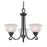 Atlas Lighting Hamilton 25''W 3Lt Chandelier, Bronze/White Glass