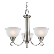 Atlas Lighting Hamilton 25''W 3Lt Chandelier, Nickel/White Glass - CL11195-NK
