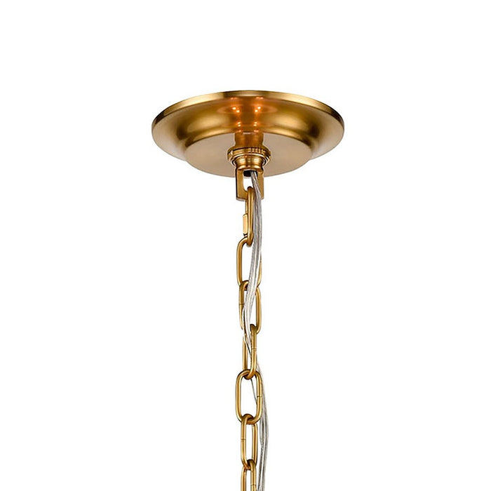 Atlas Lighting Harp Lane 21''W 4Lt Chandelier, Satin Brass/White
